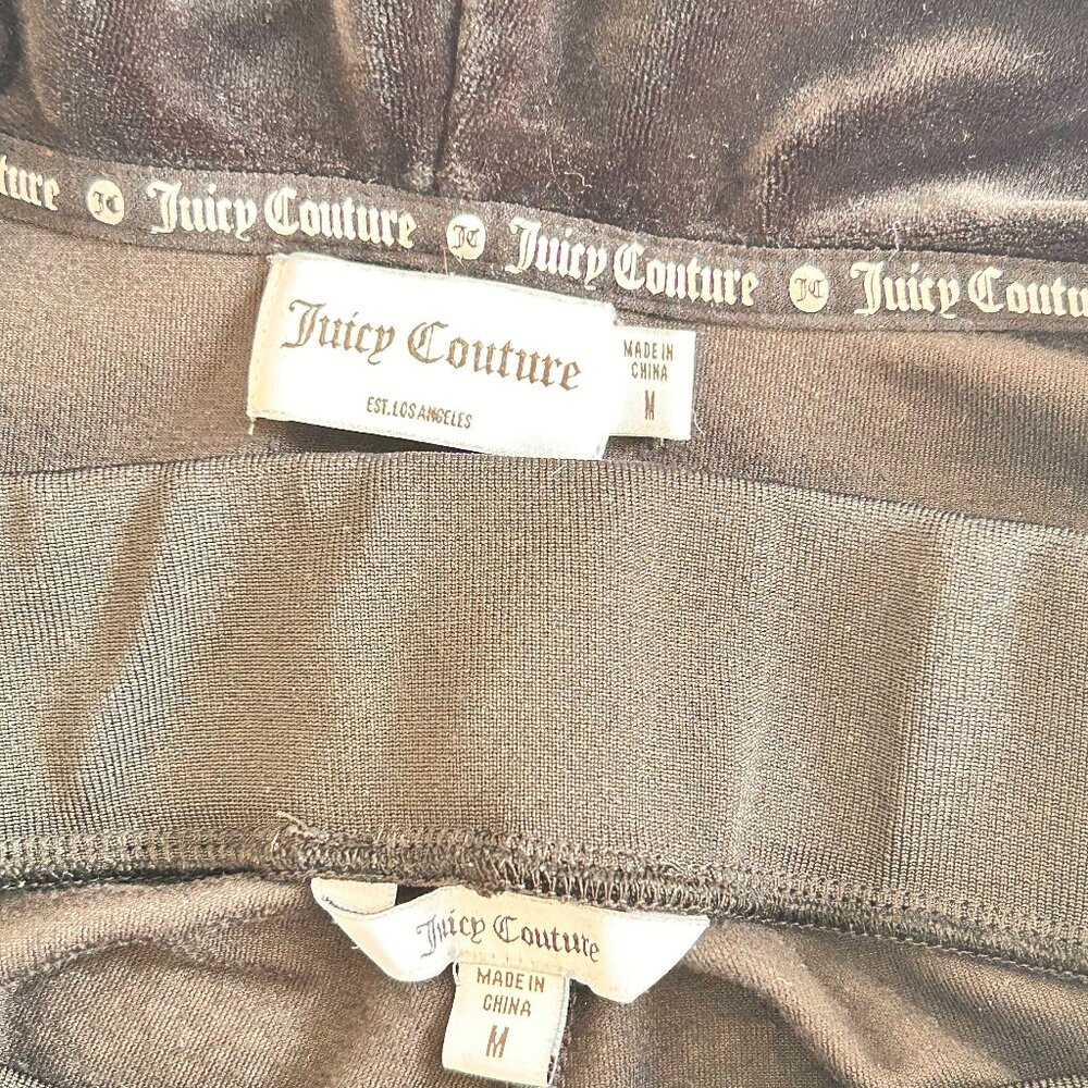 Authentic Juicy Couture Black Velour Track Suit - Picture 3 of 4